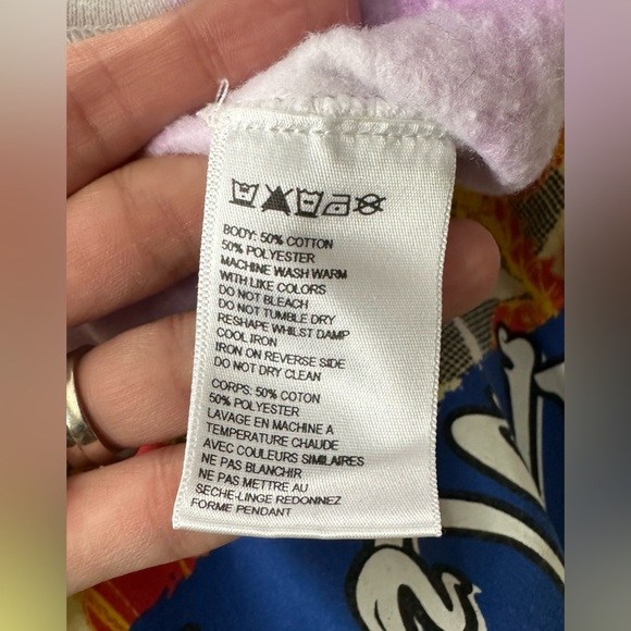 Urban Outfitters Crewneck Sweatshirt Tie Dye Truth Love Purple Yellow S/M - Picture 5 of 6